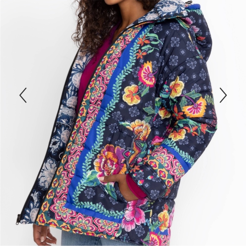 Johnny Was Reversible Floral Puff Jacket NWT